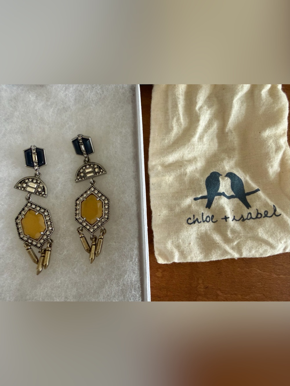 Chloe + Isabel Amber and Navy Drop Dangle Earrings